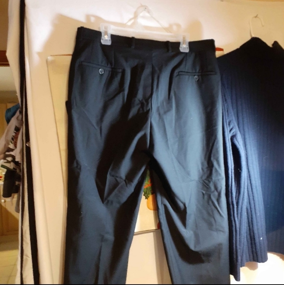Men's Gala Black Stretch Dress Pant 36/30 Stetch Blend Lightweight